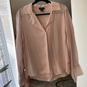 Paige pink and white striped button down